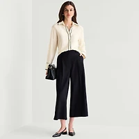 Worthington Womens Cuffed Long Sleeve Loose Fit Button-Down Shirt