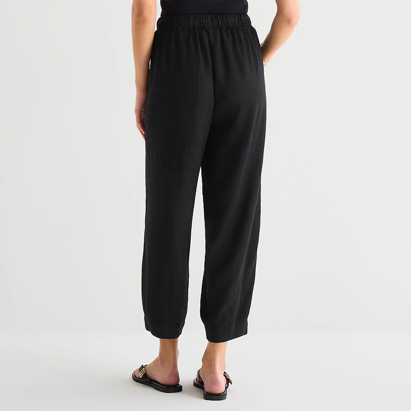 a.n.a Womens Linen Ankle Balloon Pant