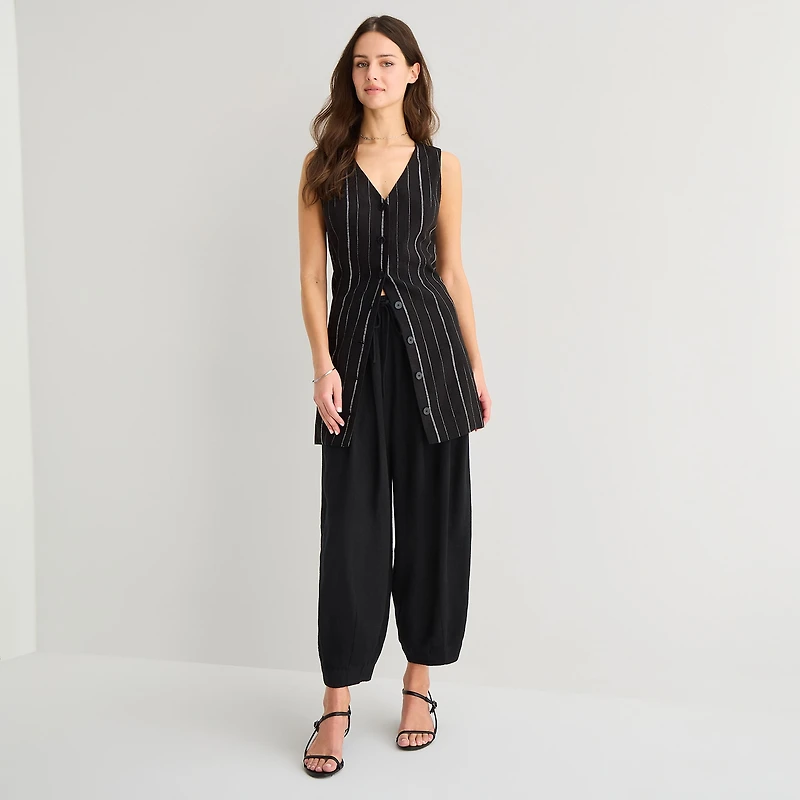 a.n.a Womens Linen Ankle Balloon Pant
