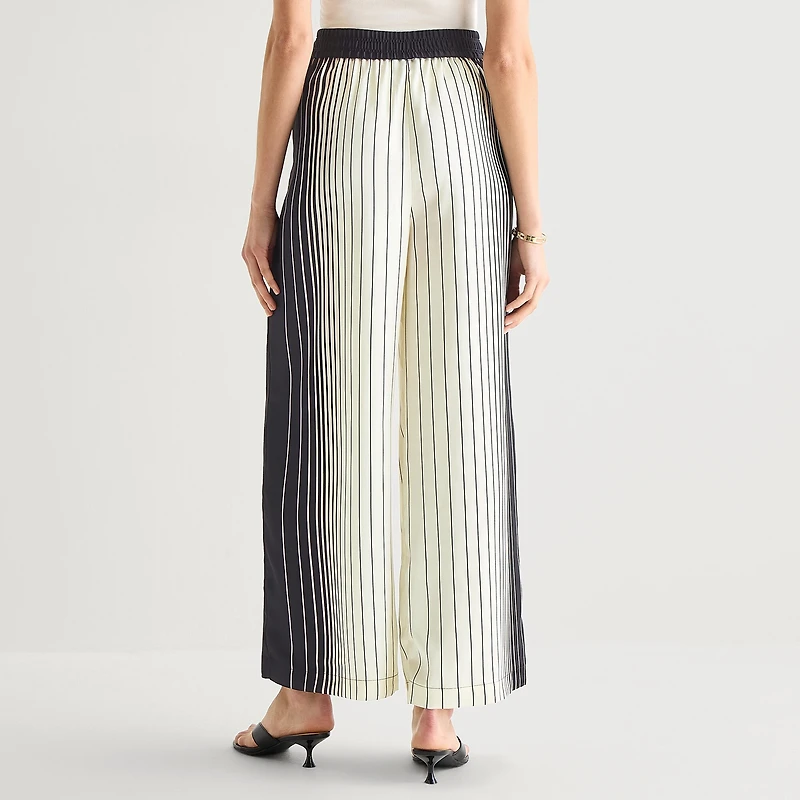 Worthington Womens Wide Leg Mid Rise Trouser