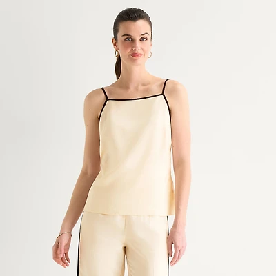 Worthington Womens Square Neck Sleeveless Tank Top
