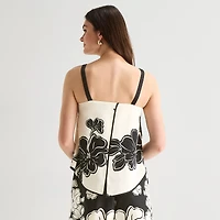 Worthington Womens Square Neck Sleeveless Shell