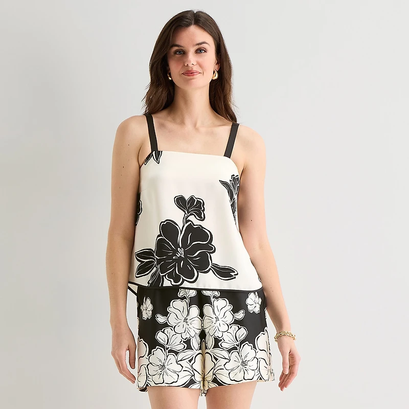 Worthington Womens Square Neck Sleeveless Shell