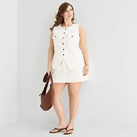 a.n.a Womens Plus Round Neck Sleeveless Vest