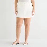 a.n.a Womens Plus Mid Rise Mini Denim Skirt