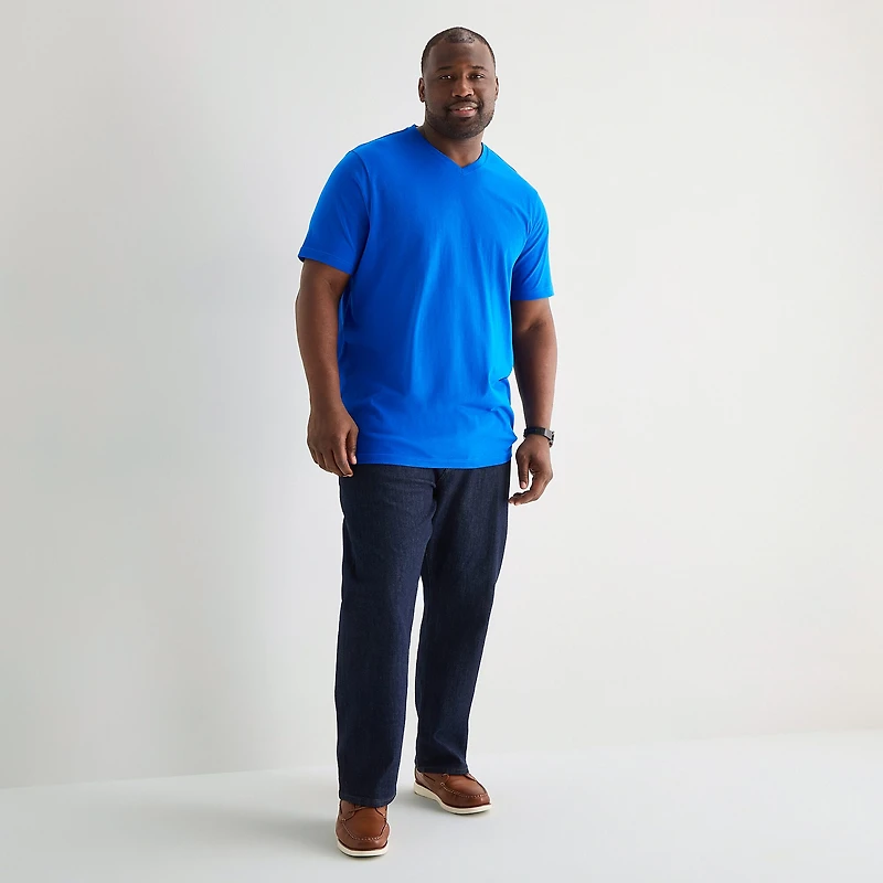 St. John's Bay Super Soft Mens V Neck Short Sleeve Quick Dry Big and Tall T-Shirt