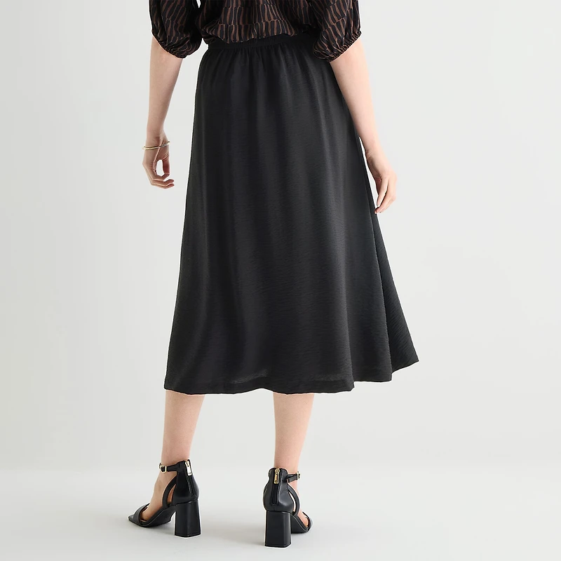 Liz Claiborne Womens High Rise Midi A-Line Skirt