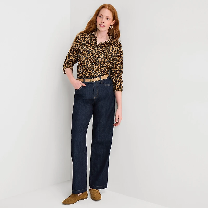 St. John's Bay Womens Cuffed Long Sleeve Regular Fit Button-Down Shirt