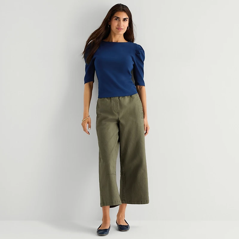 St. John's Bay Womens Crew Neck 3/4 Sleeve Blouse