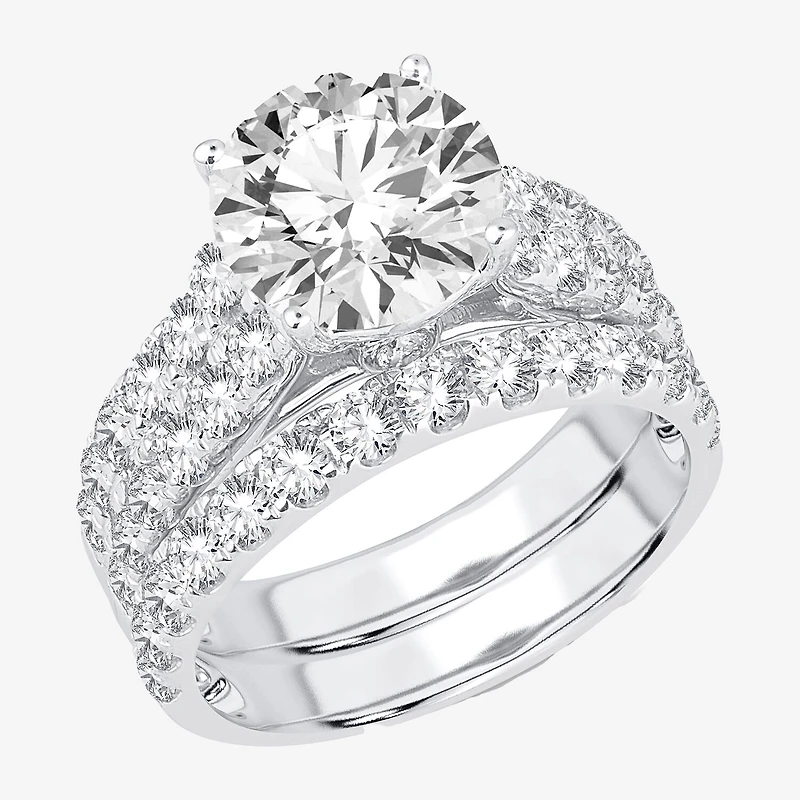 Signature By Modern Bride (H-I / Si1-Si2) Womens 5 CT. T.W. Lab Grown White Diamond 14K Gold Round Bridal Set