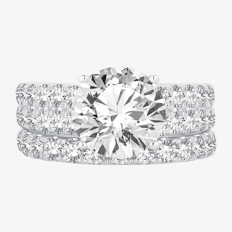 Signature By Modern Bride (H-I / Si1-Si2) Womens 5 CT. T.W. Lab Grown White Diamond 14K Gold Round Bridal Set