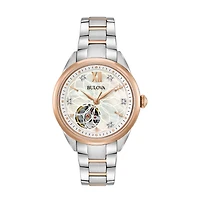 Bulova Sutton Womens Automatic Two Tone Bracelet Watch 98p170