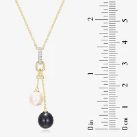 Womens White Cultured Freshwater Pearl 18K Gold Over Silver 18 Inch Pendant Necklace