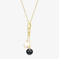 Womens White Cultured Freshwater Pearl 18K Gold Over Silver 18 Inch Pendant Necklace