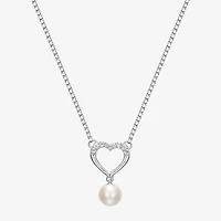 Womens White Cultured Freshwater Pearl Sterling Silver Heart 2-pc. Jewelry Set
