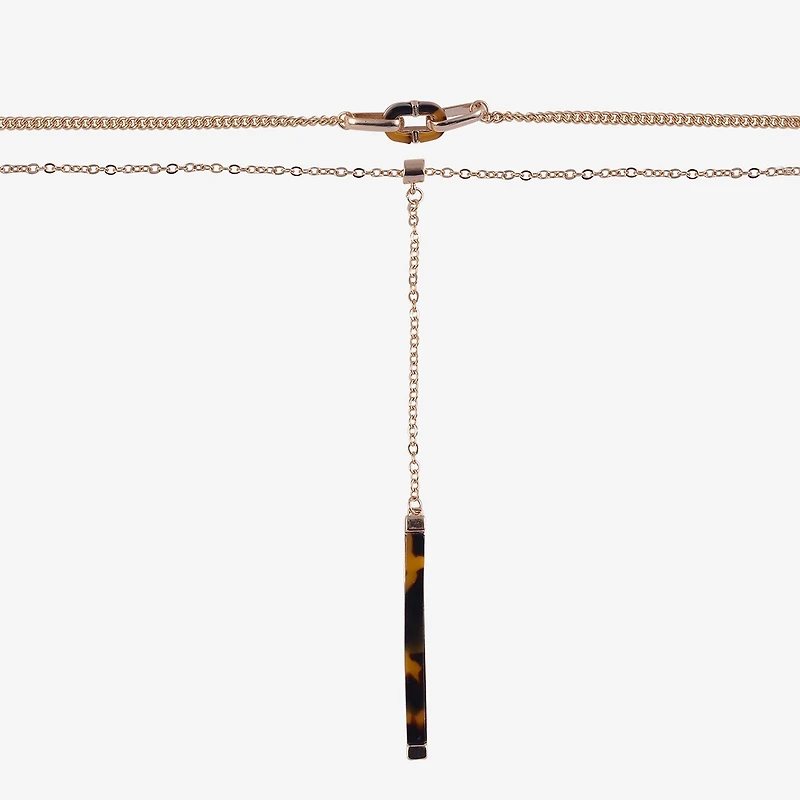 Mixit Layered Womens 16 Inch Y Necklace