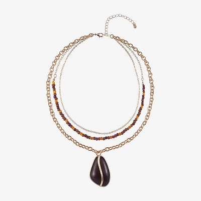 Mixit Layered Womens 16 Inch Pendant Necklace