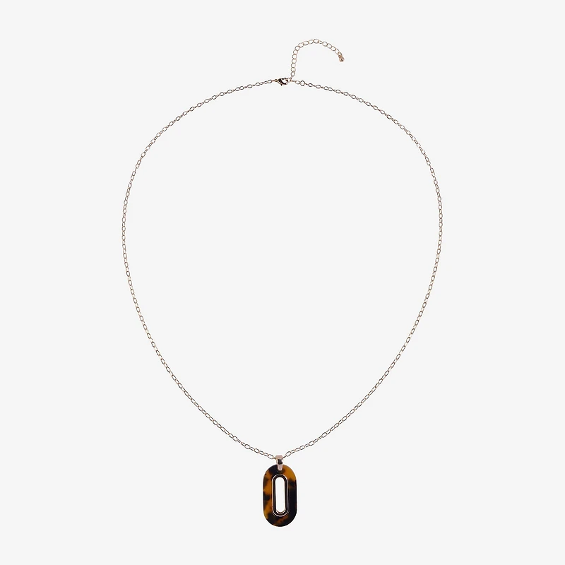 Mixit Tortoise Womens 32 Inch Pendant Necklace