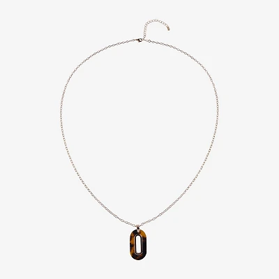 Mixit Tortoise Womens 32 Inch Pendant Necklace