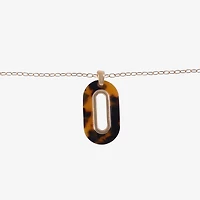Mixit Tortoise Womens 32 Inch Pendant Necklace