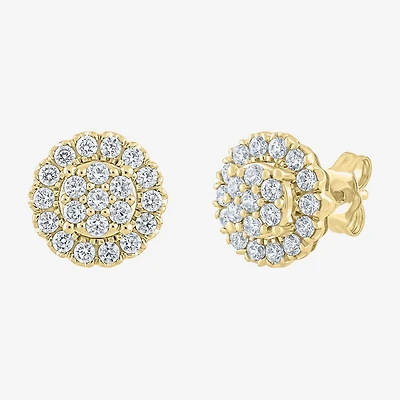 Diamond Blossom (G,Si2) 1 CT. T.W. Lab Grown White Diamond 10K Gold 11mm Round Stud Earrings