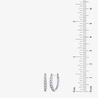 G/Si2) Womens 1/ CT. T.W. Lab Grown White Diamond 10K Gold 21.9mm Hoop Earrings