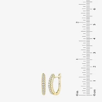 G-Si2) Womens 1/ CT. T.W. Lab Grown White Diamond 10K Gold 18.8mm Hoop Earrings