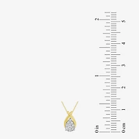 Diamond Blossom (G Womens Diamond Accent Lab Grown White Diamond 10K Gold Pear 18 Inch Pendant Necklace