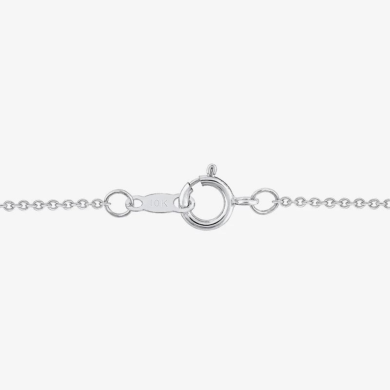 (G/Si2) Womens 1/4 CT. T.W. Lab Grown White Diamond 10K Gold Cross 18 Inch Pendant Necklace