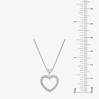 (G/ Si2 ) Womens 1/4 CT. T.W. Lab Grown White Diamond 10K Gold Heart 18 Inch Pendant Necklace