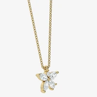 Flower (Si2/G) Womens 3/4 CT. T.W. Lab Grown White Diamond 10K Gold Flower 18 Inch Pendant Necklace
