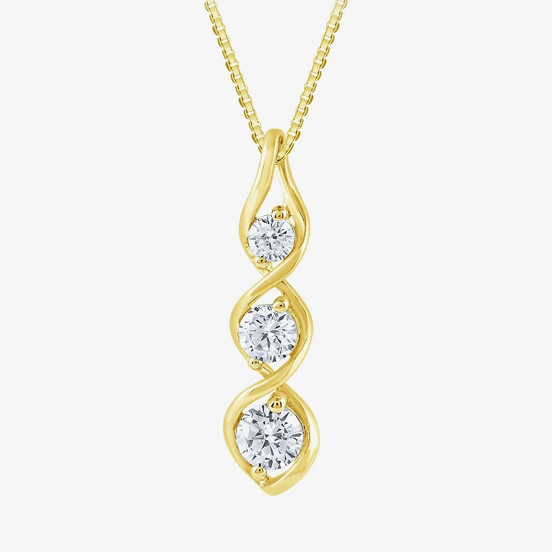 (Si2/ G) Womens 1/2 CT. T.W. Lab Grown White Diamond 10K Gold 18 Inch Pendant Necklace
