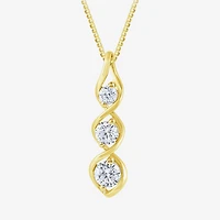 (Si2/ G) Womens 1/2 CT. T.W. Lab Grown White Diamond 10K Gold 18 Inch Pendant Necklace
