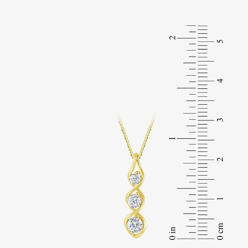 (Si2/ G) Womens 1/2 CT. T.W. Lab Grown White Diamond 10K Gold 18 Inch Pendant Necklace