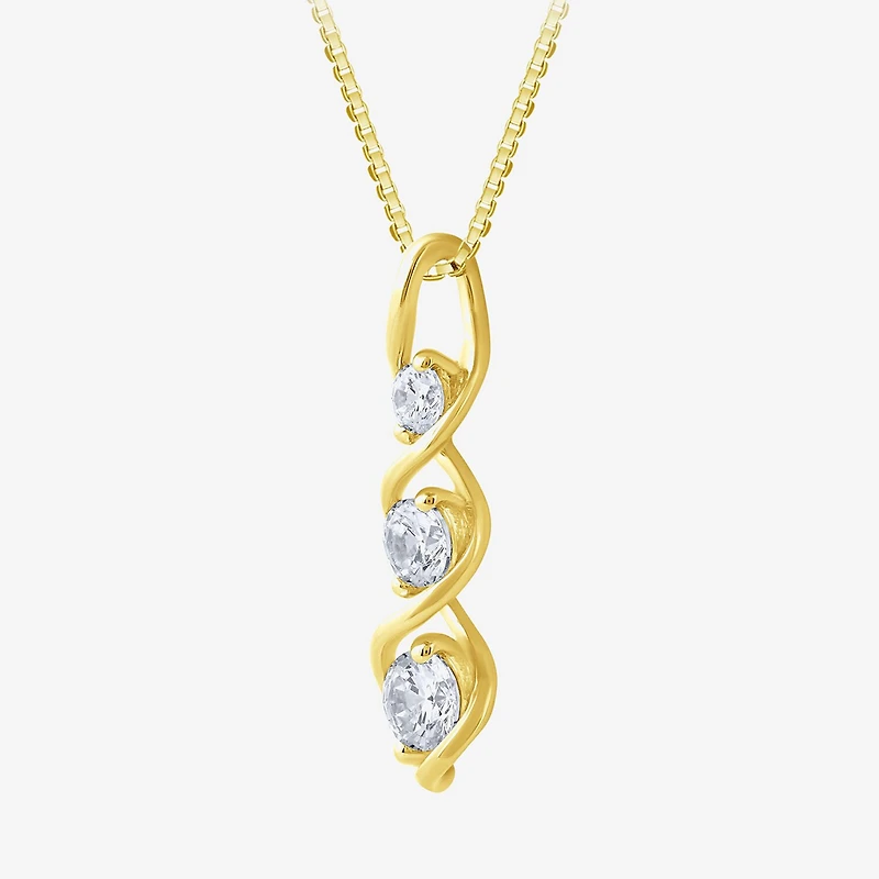 (Si2/ G) Womens 1/2 CT. T.W. Lab Grown White Diamond 10K Gold 18 Inch Pendant Necklace