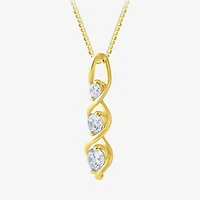 (Si2/ G) Womens 1/2 CT. T.W. Lab Grown White Diamond 10K Gold 18 Inch Pendant Necklace
