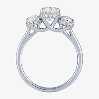 Love Lives Forever (G / Si2) Womens 2 CT. T.W. Lab Grown White Diamond 10K Gold Oval 3-Stone Engagement Ring