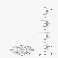 Love Lives Forever (G / Si2) Womens 2 CT. T.W. Lab Grown White Diamond 10K Gold Oval 3-Stone Engagement Ring