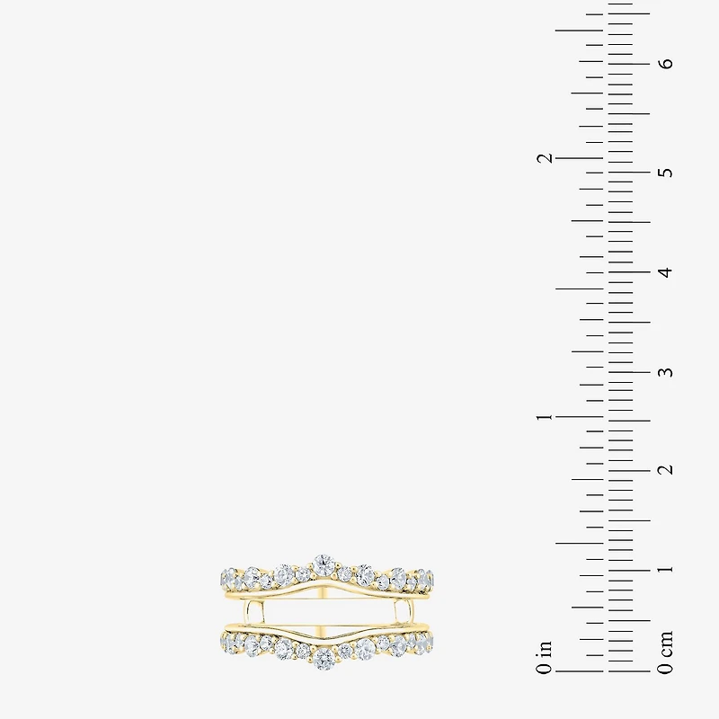 (G / Si2) Womens 1 CT. T.W. Lab Grown White Diamond 10K Gold Side Stone Ring Guard