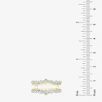 (G / Si2) Womens 1 CT. T.W. Lab Grown White Diamond 10K Gold Side Stone Ring Guard