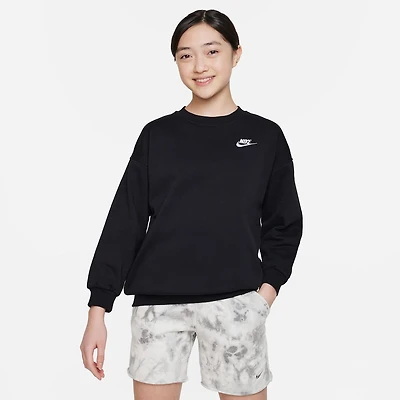 Nike Club Big Kid Girls Crew Neck Fleece Long Sleeve Sweatshirt