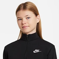 Nike Club Big Kid Girls Mock Neck Long Sleeve Fleece Active Quarter-Zip Pullover