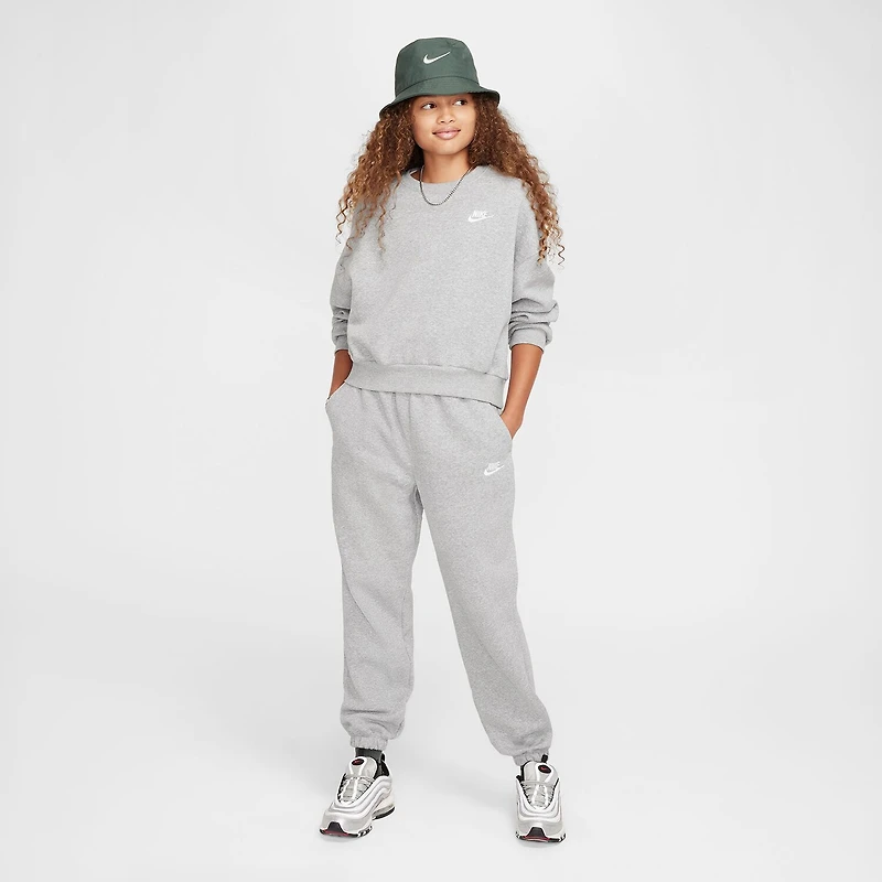 Nike Club Big Kid Girls Crew Neck Fleece Long Sleeve Sweatshirt
