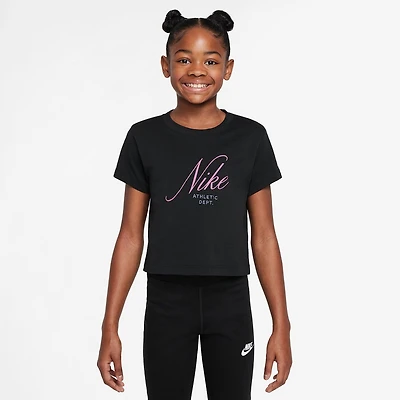 Nike Club Big Kid Girls Crew Neck Short Sleeve Regular Fit Graphic T-Shirt
