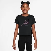 Nike Club Big Kid Girls Crew Neck Short Sleeve Regular Fit Graphic T-Shirt