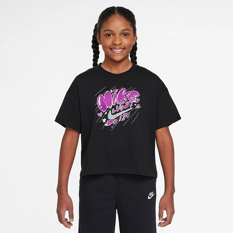 Nike Big Kid Girls Crew Neck Short Sleeve Regular Fit Graphic T-Shirt