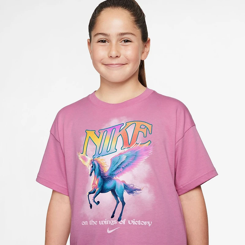 Nike Big Kid Girls Crew Neck Short Sleeve Regular Fit Graphic T-Shirt