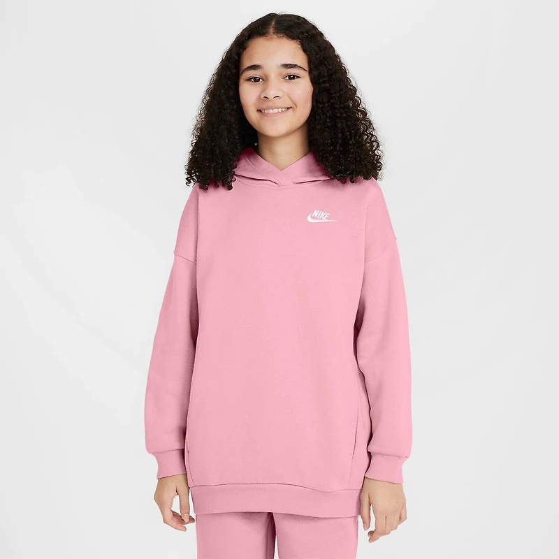 Nike Club Big Kid Girls Long Sleeve Fleece Active Hoodie