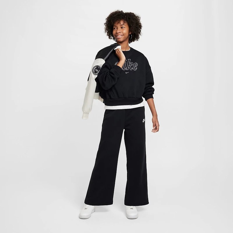 Nike Club Big Kid Girls Wide Leg Regular Fit Fleece Pull-On Pant