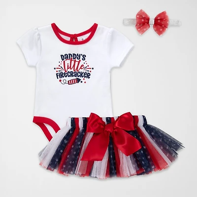 Baby Essentials Little Firecracker Girls 3-pc. Skirt Set
